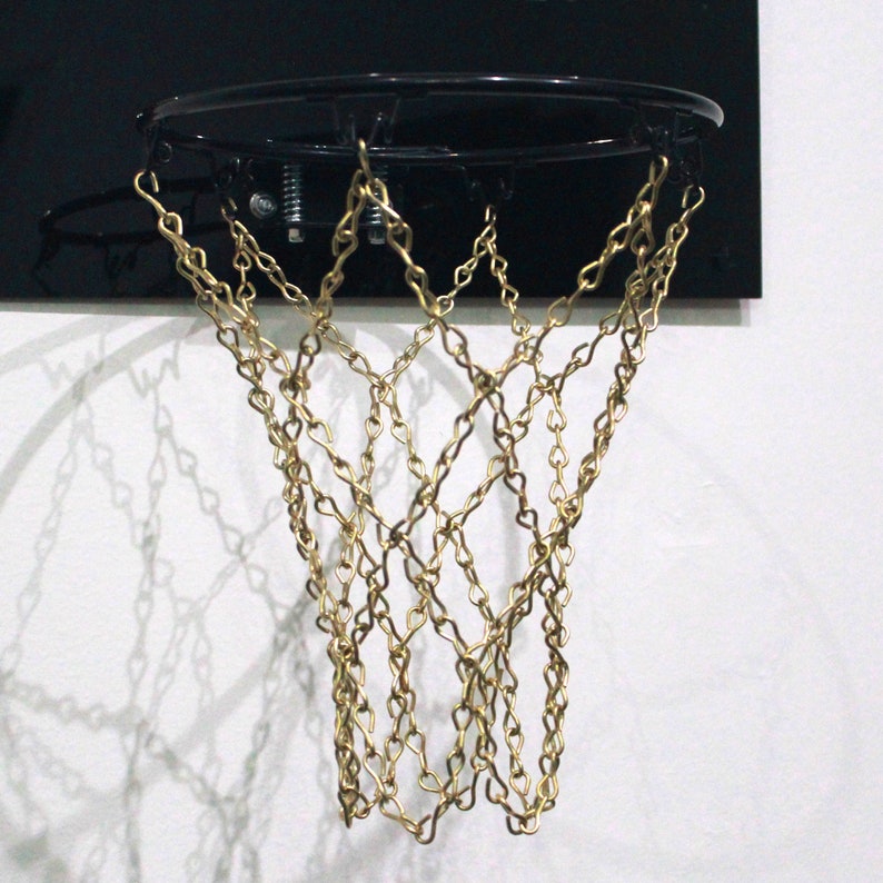 6 Hook Gold Chain Net for Mini Basketball Hoop Chain Net ONLY NO HOOP