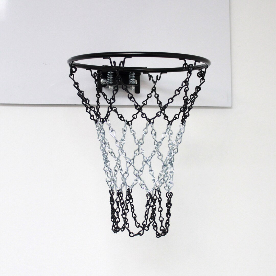 6 Hook Black & Silver Chain Net for Mini Basketball Hoop Chain Net ONLY