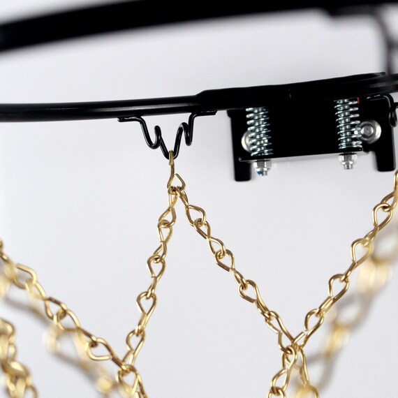 Basketball Net Hoop Charm With Dangling Basketball - Fits Snake Chain Bracelets (Pandora Compatible)
