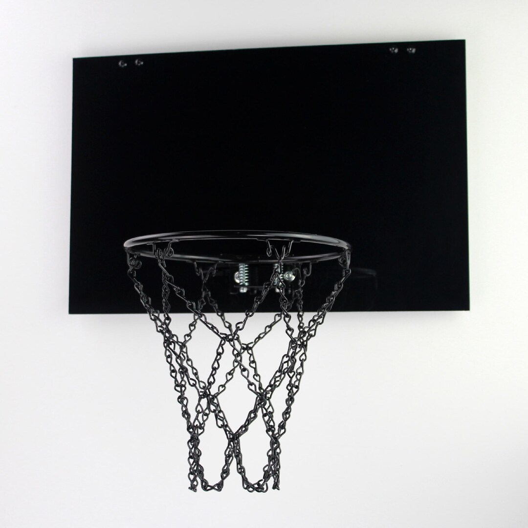 BLACK Mini Basketball Hoop W/black Rim & Black Chain Net | Customizing ...