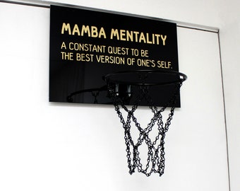 Mamba Mentality Quote | 18x12 Mini Basketball Hoop | Stylish Home Decor