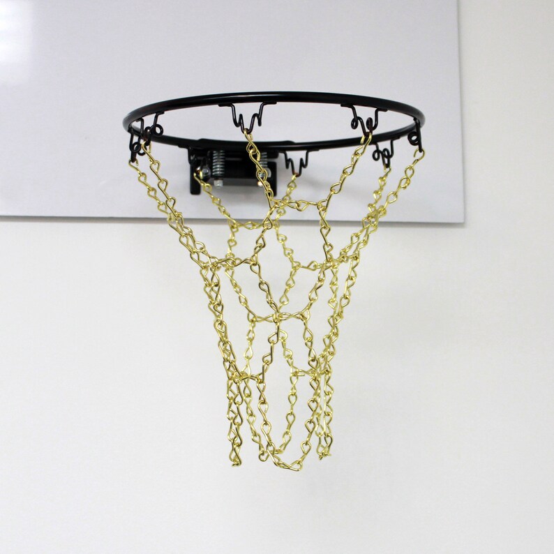 8 Hook Gold Chain Net for Mini Basketball Hoop Chain Net ONLY NO HOOP