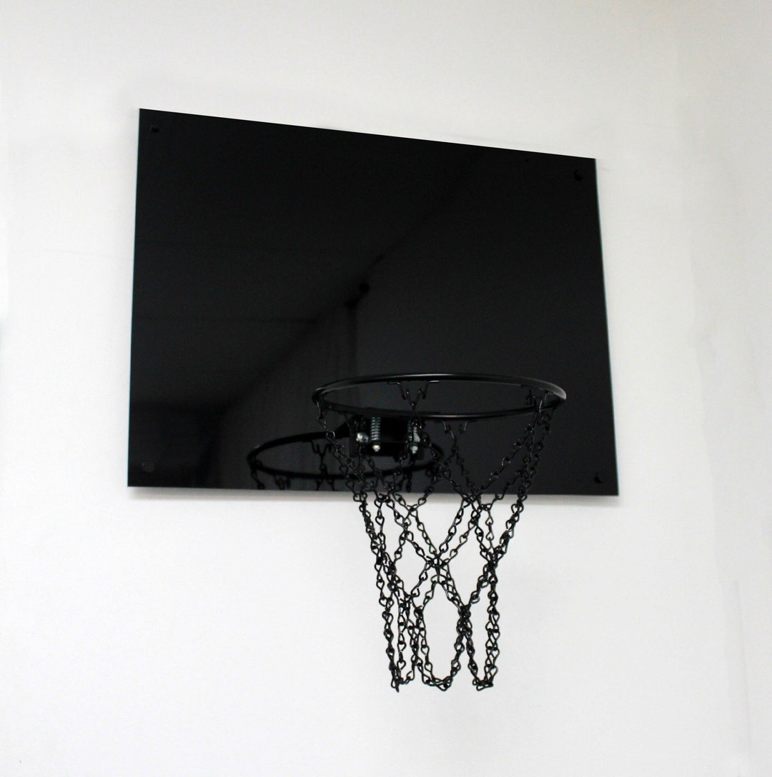 21x16 BLACK Mini Basketball Hoop Set Wall Mounted or Door Hooks