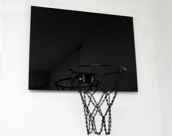 21x16 BLACK Mini Basketball Hoop Set | Wall Mounted or Door Hooks | Standoff Screws