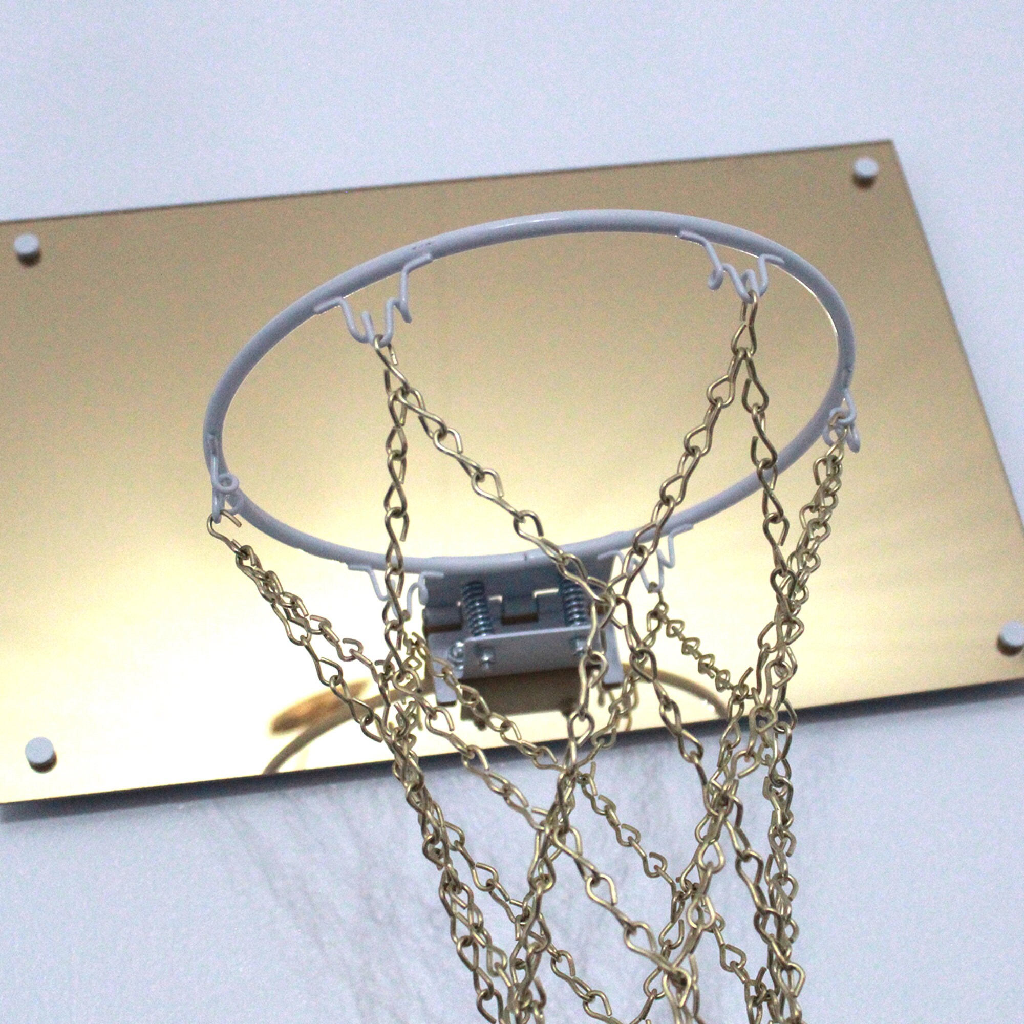 Custom Gold Mirrored Mini Basketball Hoop with Gold Chain Net Etsy