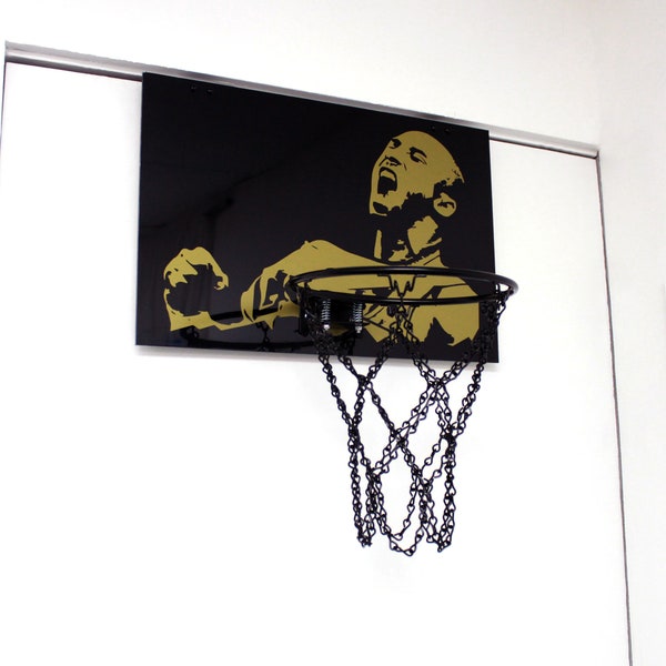 KB24 | Kobe Bryant | Black Mamba | 18x12 Mini Basketball Hoop | Office Decor | with Door Hooks or Standoff Screws