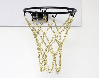 6 Hook Gold Chain Net for Mini Basketball Hoop | Chain Net ONLY; NO HOOP