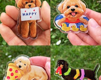Dog Puppy Magnet, Kindle Holder, Illustration Goods, Happy Puppy