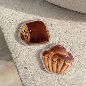 Paris Illustration Magnet, Refrigerator magnet, Pain au chocolat, Brioche, Home decoration items