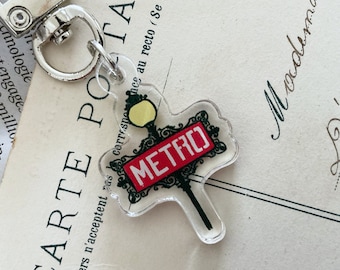 Acrylsleutelhanger Paris Metro: Eiffeltoren, illustratie dessert