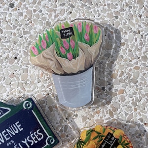 Tulipes, support pour téléphone, MagSafe, support pour Kindle, illustration de Paris