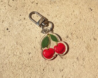 Cherry Keychain: Acrylic Charm, AirPods Accessory