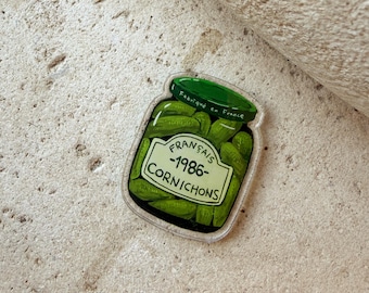 Cornichons Flower Acrylic Magnet, Paris Illustration, Refrigerator Decor