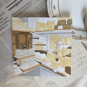 Illustration de Paris Carte postale - 13,5 x 13,5 cm, Illustration de Paris, Parc de Paris, Jardin des Tuileries, Poster mural, Fromagerie