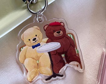 Paris Bear Acrylic Keychain: Eiffel Tower Accessories