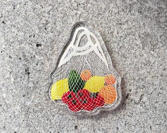 Paris Illustration Magnet, Refrigerator magnet, Net bag, Brioche, Home decoration items