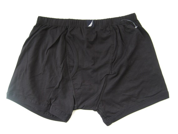 Nautica Men's Classic Underwear Functional Fly Cotton Stretch Boxer Brief  Black M 