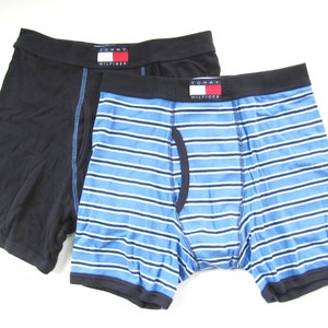 Tommy Hilfiger New 2 Boxers Briefs Underwear Gift Set Navy Blue Lines Small 28 - 30