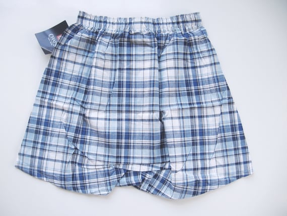 Chaps Men s Sleepwear Vintage Plaid Pure Cotton Waven Boxer Shorts S Etsy UK