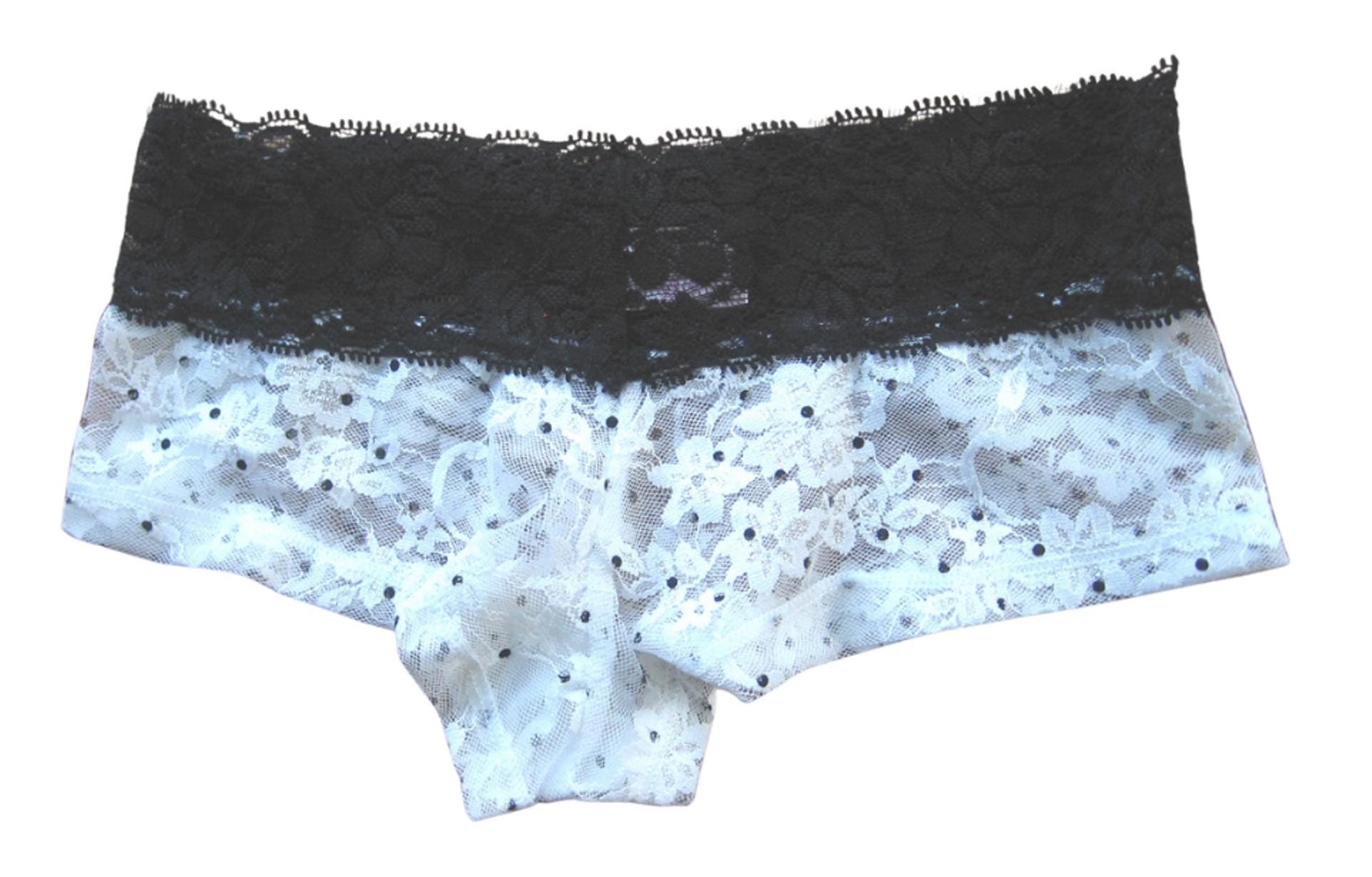 Native Intimates NEW Black Polka Dots All Over Stretch Floral Lace ...