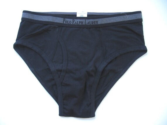 Polo Ralph Lauren Men's Vintage Underwear Functional Fly Stretch Fine  Cotton Brief Black L 