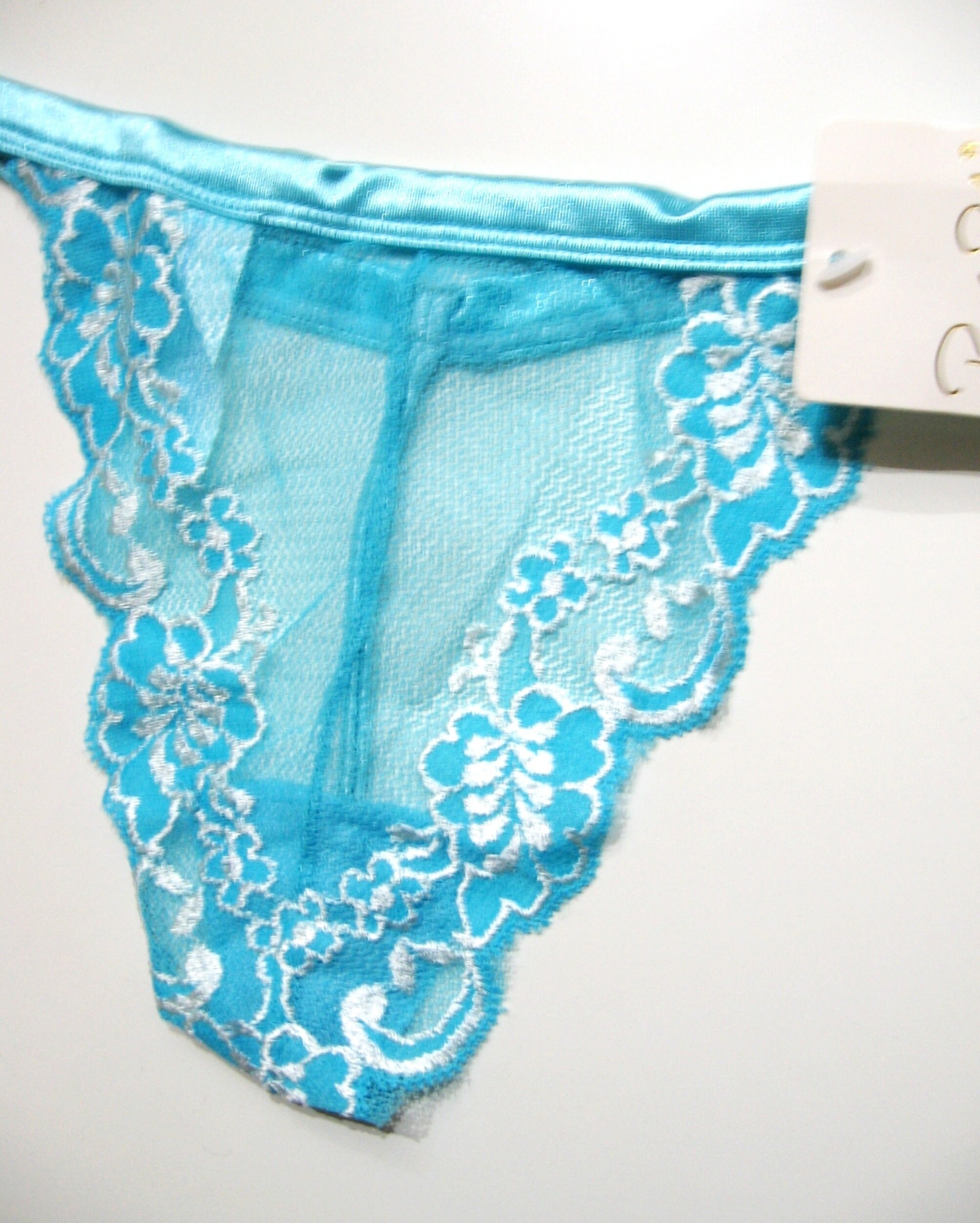 Vintage Rene Rofe Lingerie NEW Women's Cyan Satin Waistband White ...
