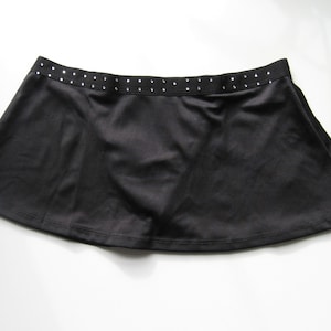 Native Intimates NEW Women&#39;s Clear Rhinstone Dots Touch Black Microfiber Thong Skirt Medium