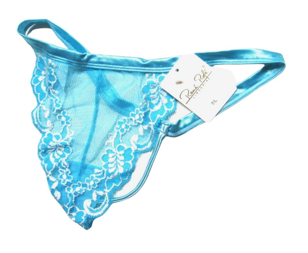 Vintage Rene Rofe Lingerie NEW Women's Cyan Satin Waistband White ...