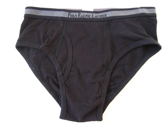 Polo Ralph Lauren Men's Vintage Underwear Functional Fly Stretch Fine  Cotton Brief Black L 