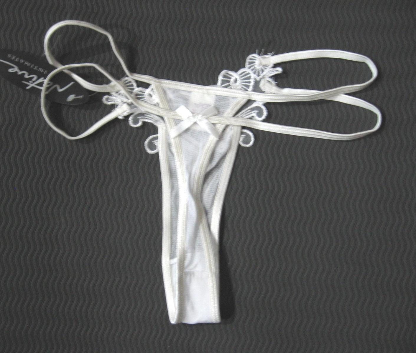 Native Intimates NEW Bridal White Embroidered Hearts Sheer Lace Mesh ...