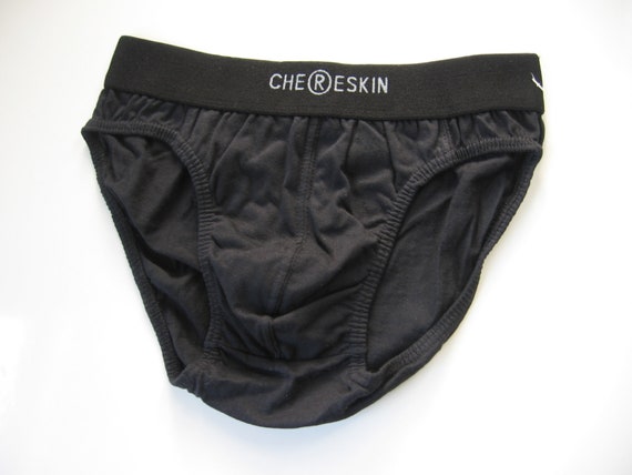 Chereskin NEW Men's Black Sports Waistband Pure Cotton Contour Pouch Brief  Small 