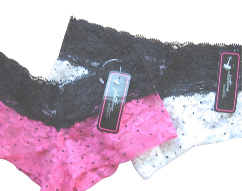 Native Intimates NEW Black Polka Dots All Over Stretch Floral Lace ...