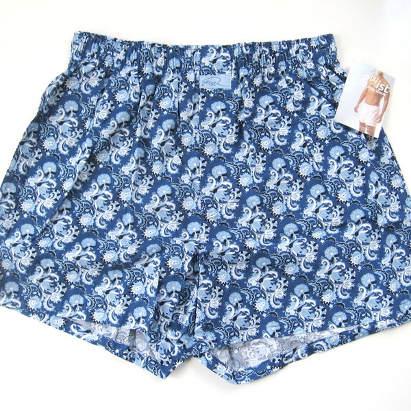 2(x)ist Men's Sleepwear Blue Pattern Prints Waven Boxer Shorts S