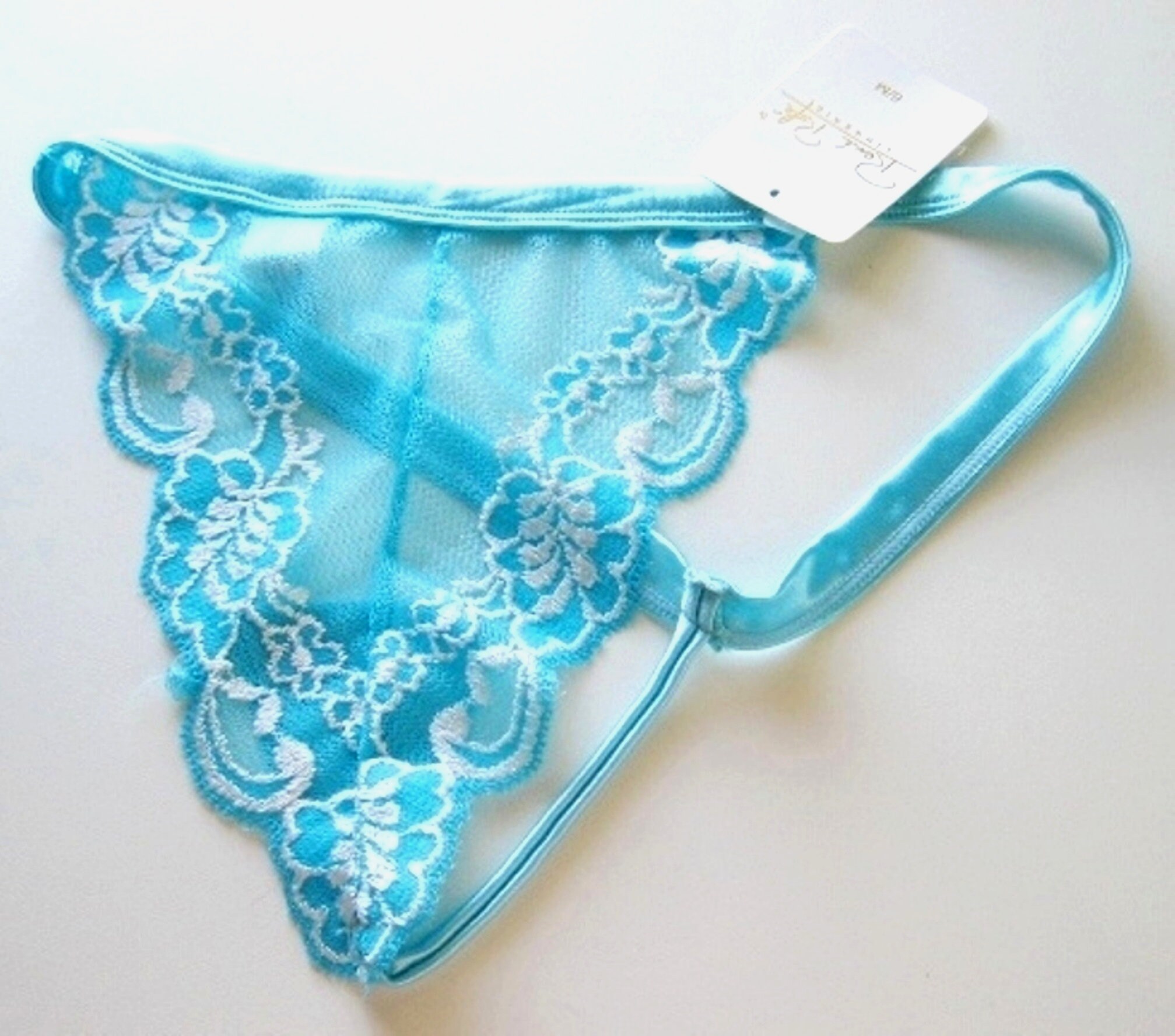 Vintage Rene Rofe Lingerie NEW Women's Cyan Satin Waistband White ...