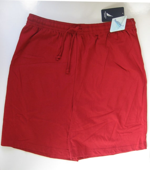 Nautica Sleepwear NEW Men's Red Sofidry Elastic Waistband Cotton Blended  Knit Sleep Shorts Medium 