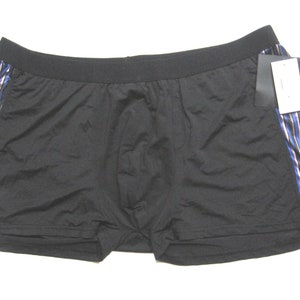 Intimo NEW Men&#39;s Side Stripes Logo Waist Contour Black Silky Trunk Boxer Brief XL