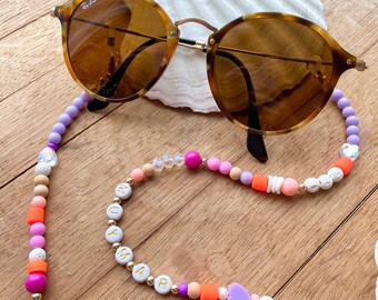 Personalizeable Sunglass Chain Accessoires Mask Holder Chain for Glasses Shells Freshwater Pearls Mask Strap Personalized Gift