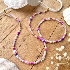 Purple Sunglass Chain Accessoires Mask Holder Chain for Glasses Shells Freshwater Pearls Mask Strap Gift Idea Jewellery Bild 6
