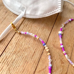 Purple Sunglass Chain Accessoires Mask Holder Chain for Glasses Shells Freshwater Pearls Mask Strap Gift Idea Jewellery Bild 9