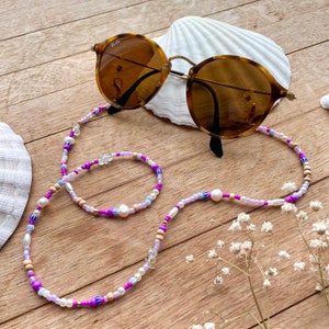 Purple Sunglass Chain Accessoires Mask Holder Chain for Glasses Shells Freshwater Pearls Mask Strap Gift Idea Jewellery Bild 5