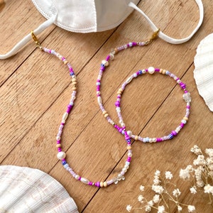 Purple Sunglass Chain Accessoires Mask Holder Chain for Glasses Shells Freshwater Pearls Mask Strap Gift Idea Jewellery Bild 8