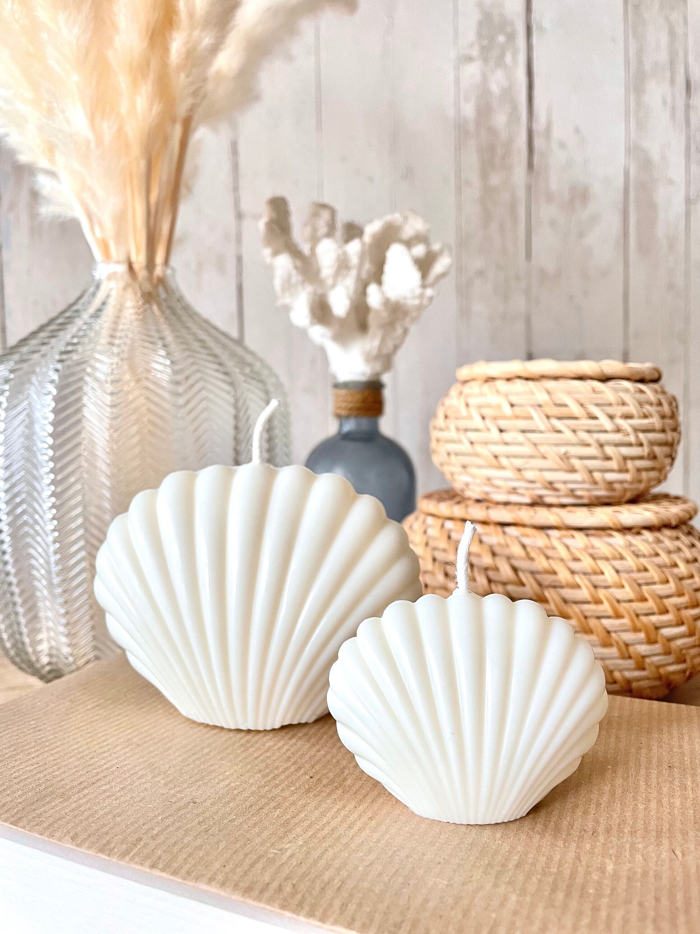 Muymar Bougie Coquille Cire de Soja Décoration Végétalienne Intérieure Bougie en Cire Cadeau Écologi