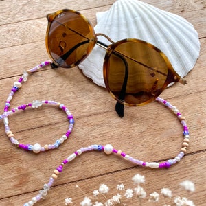 Purple Sunglass Chain Accessoires Mask Holder Chain for Glasses Shells Freshwater Pearls Mask Strap Gift Idea Jewellery Bild 4