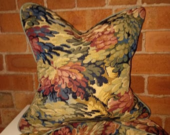 Charles Burger Tapestry Cushion Cover, Green Piping, 18" Square