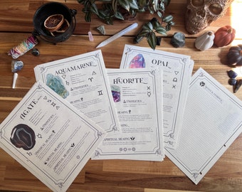 Crystallary - 37 Crystal Info Pages With Section For Notes - Printed Letter Size