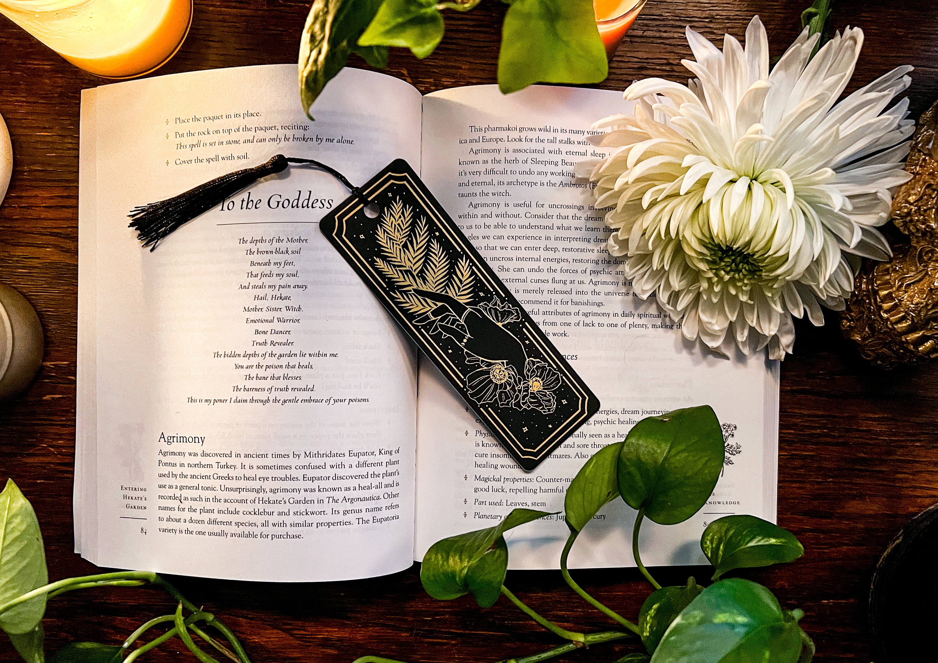 Golden Green Goddess Bookmark