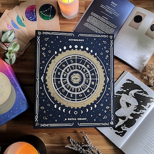 Astrology Binder - Pasta feita à mão para abrigar mapa natal e informações astrológicas