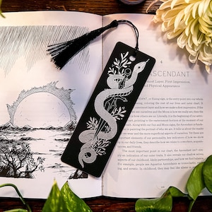 Silver Snake Bookmark: Laminated Foil with Tassel