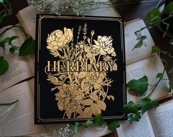 Bundle - Handmade Herbiary Grimoire Binder and Pages  (letter size)