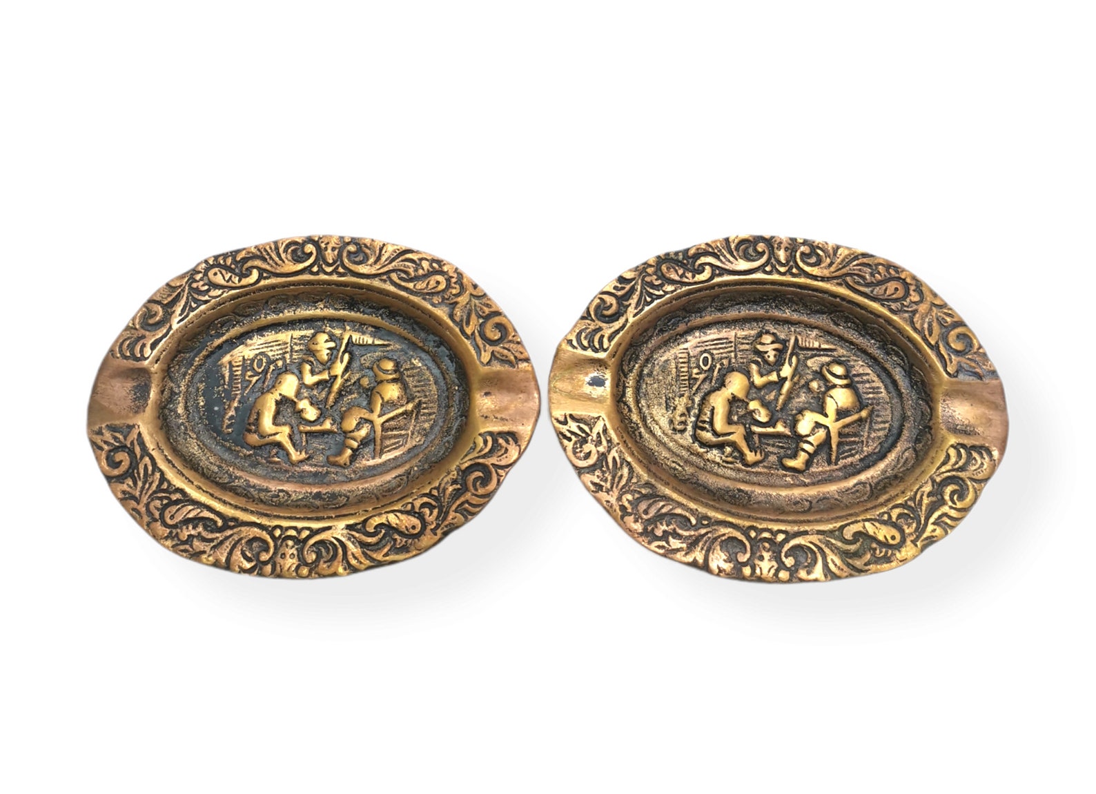 Vintage brass ashtray /ornate retro brass ashtray Etsy